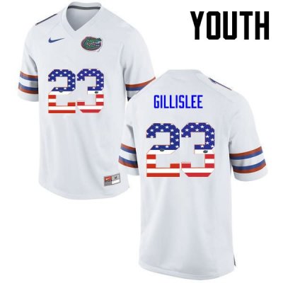 Youth Florida Gators #23 Mike Gillislee NCAA Nike White USA Flag Fashion Authentic Stitched College Football Jersey EPE7162OV